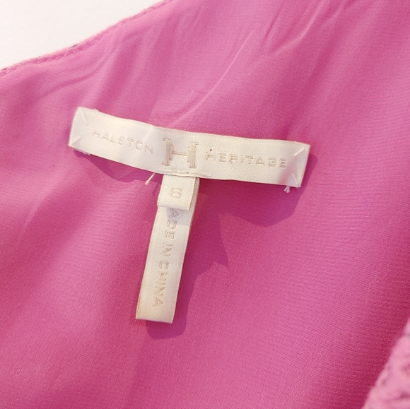 Halston Heritage Pink One Shoulder Dress Size 6 - Picture 6 of 7
